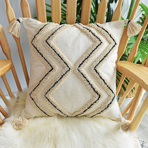

cushion/decorative pillow bohemian tufted cushion cover geometric with tassels modern case for sofa decor pillowcase 30*50/45*45cm