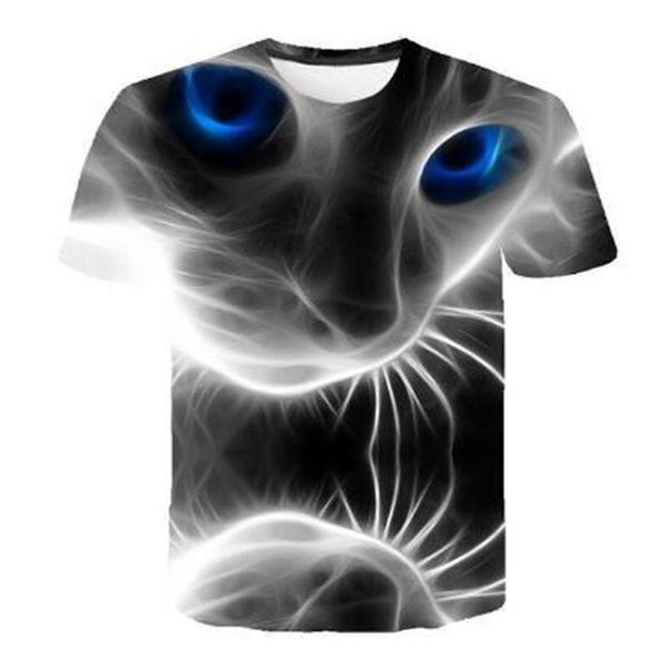

men's t-shirts summer 3d t-shirt print animal men/women kitten funny cat short-sleeved design men, White;black
