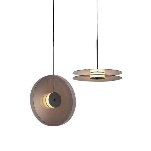 

post-modern restaurant pendant lights luxury creative ufo brown glass designer art bedroom beside lamps