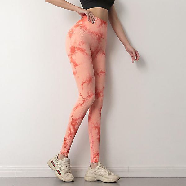 

tie dye seamless leggings sport fitness high waist yoga pants colorful sports women tights running workout gym clothing outfit