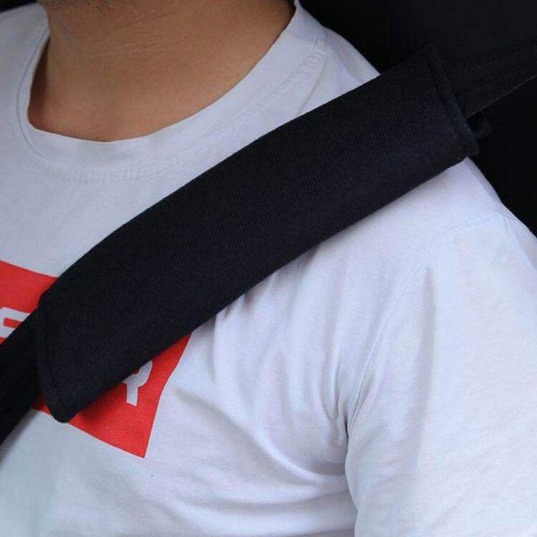 

elbow & knee pads covers warm plush soft car seat belt cover universal auto shoulder cushion protector safety belts protection, Black;gray