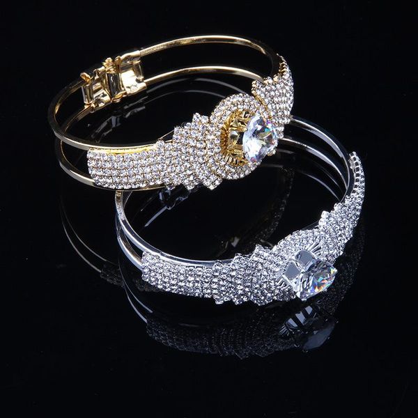 

bangle manufacturer's zircon full drill stainless steel open bracelet women's korean jewelry hit on e-commerce, Black
