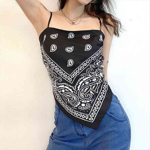 

bandana pattern summer hawaii beach women tank girl hg071, White