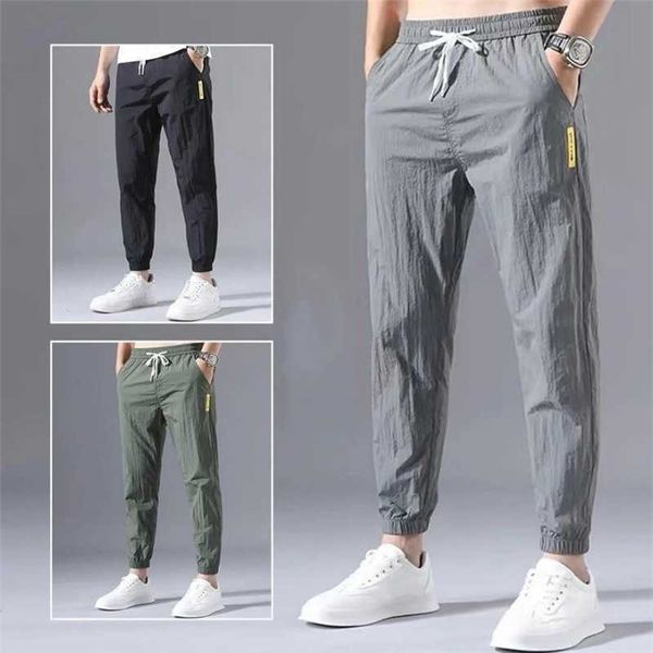

casual men summer 2021 new style fashion outdoor lightweight loose cool jogging sport broek big size pants pour hommes, Black;green