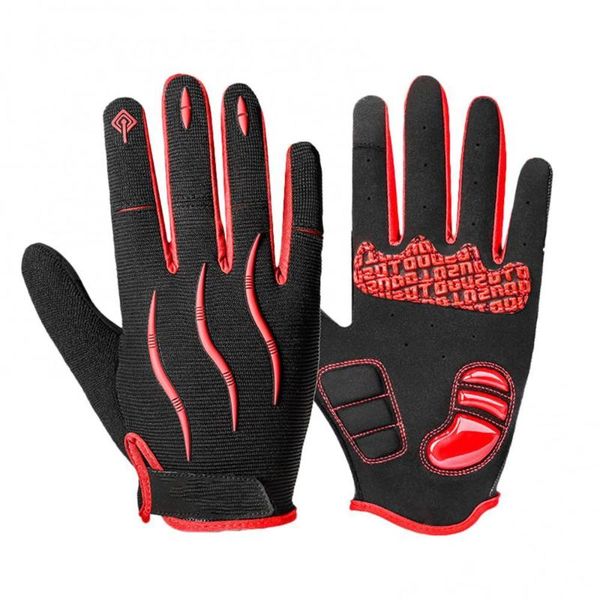 

cycling gloves 2pcs winter spring touch screen men women non-slip sport bike shockproof full finger bicycle, Black