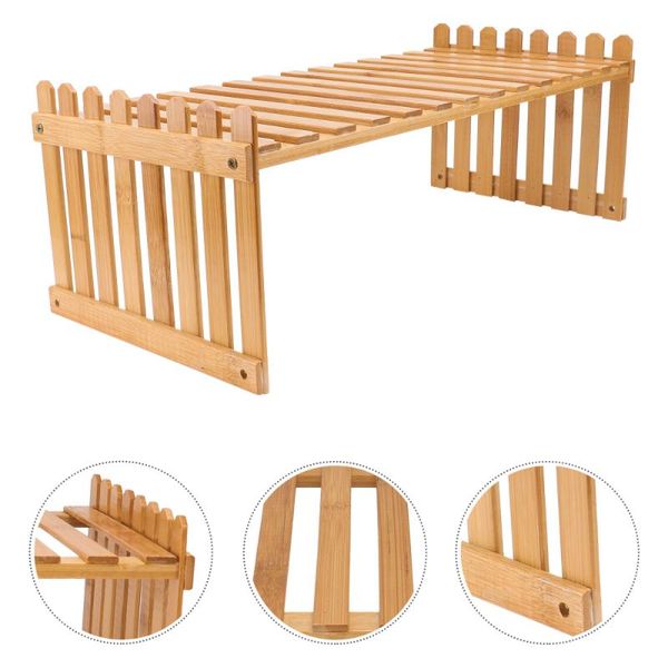 

planters & pots 1pc home potted plant place rack bamboo craft shelf deskstorage