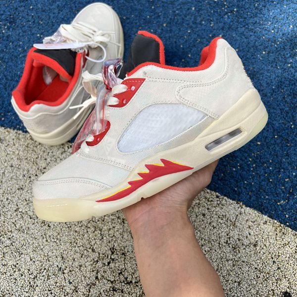 

jumpman 5 low og basketball shoe low chinese new year athletic shoes man cny sail chile red-opti yellow-pearl white zapatos dd2240-100
