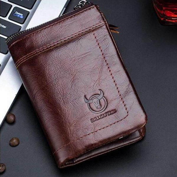 

wallets men wallet genuine leather men's purse design male with zipper coin pocket card holder luxury, Red;black
