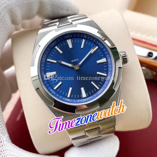 

42mm overseas watches 2000v/120g 2000v blue dial automatic mens watch stainless steel bracelet no date timezonewatch e128a (4), Slivery;brown