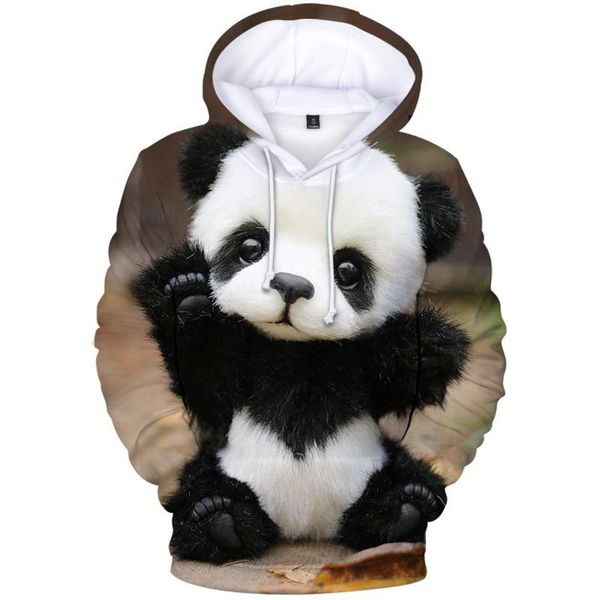 

men's hoodies & sweatshirts cute panda print hooded sweatshirt men and women pullovers harajuku fashion streetwear autumn winter kids c, Black