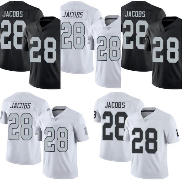 

las vegas raiders men #28 josh jacobs women youth limited rush season jersey, Black;red