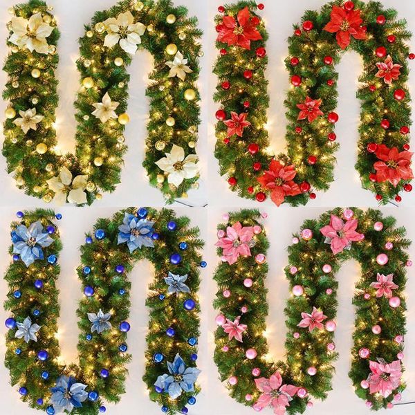 

christmas decorations 2.7meter luxury rattan garland without light tree for home party wedding artificial decor