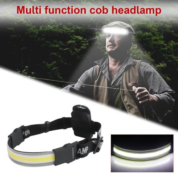 

portable mini xpe+2* cob led headlamp work light waterproof headlight use 18650 battery for night lighting head lamp headlamps