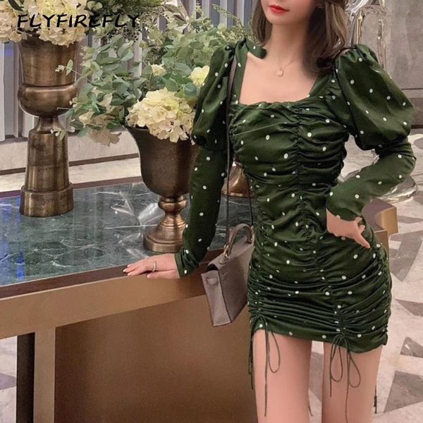 

casual dresses party dress women long sleeve vestidos elegant chiffon mini streetwear vintage ruffle tie dye green summer 2021, Black;gray