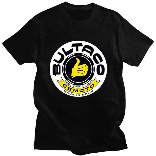 

men's t-shirts camiseta de algodÃ³n con estampado bultaco pursang para hombre, informal manga corta cuello redondo unisex, White;black