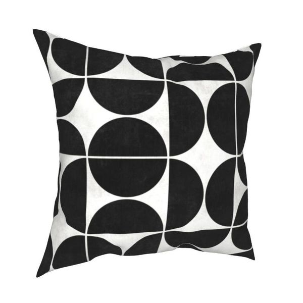 

cushion/decorative pillow mid-century modern pattern pillowcase cushion cover black white circle nordic geometric throw case home 18'