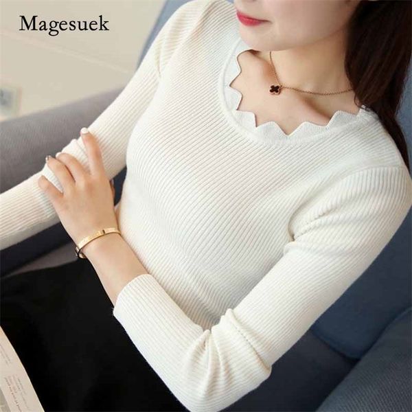

autumn winter women pullover solid sweaters womens knitted slim long sleeve butterfly neck female 7167 50 210518, White;black