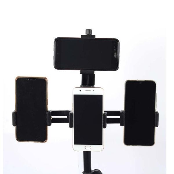 

portable live broadcast multi-camera stand clip bracket holder with 3 x 1/4 inch threads screw for mobile phone cell mounts & holders