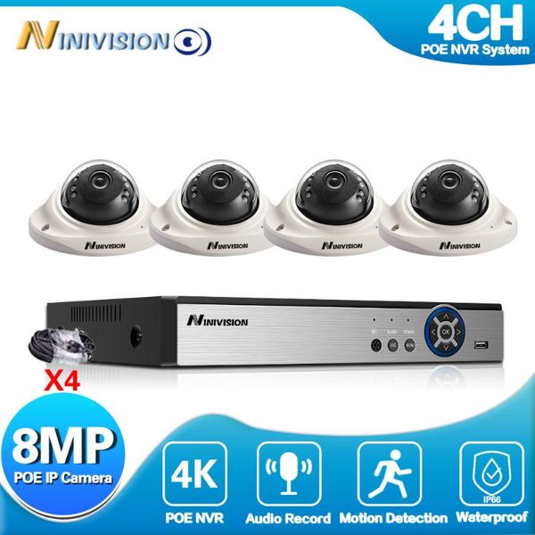 

wireless camera kits 4k nvr 4pcs 8mp email alert cameras poe security system kit motion detection weatherproof outdoor set