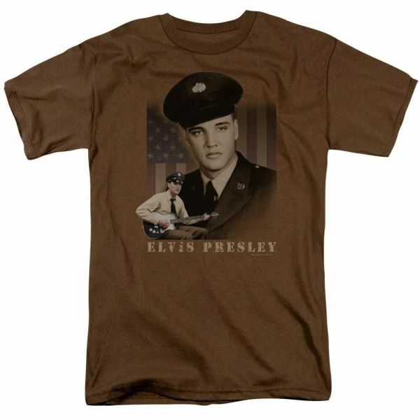 

elvis presley gi elvis t shirt mens licensed the king tee coffee, White;black