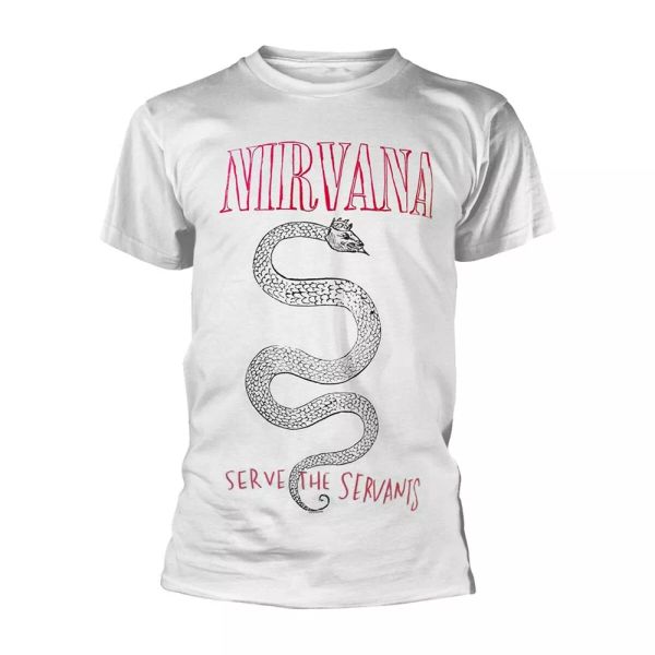 

Nirvana kurt cobain serpent snake official t-shirt men unisex, White;black