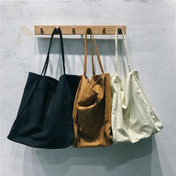 

luxury designer handbag large capacity minimalist style ladies shoulder bag casual canvas solid color tote cross body