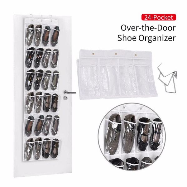 

storage boxes & bins selling 2021 products 24 pockets crystal clear over the door hanging shoe organizer 64'' x 19'' sup
