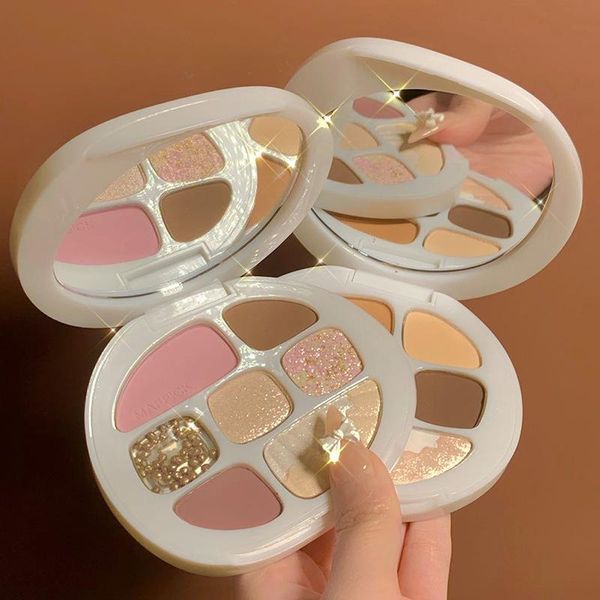 

eye shadow 8-color matte eyeshadow palette primer waterproof glitter nude color shimmer powder makeup tool