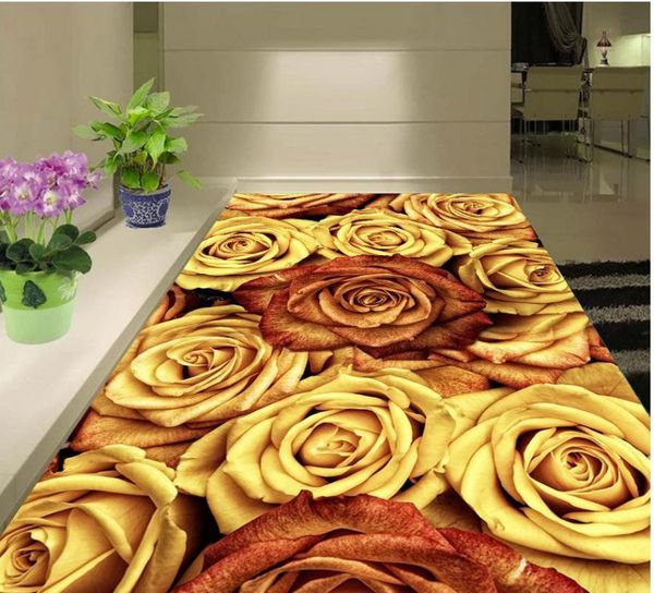 

wallpapers home decoration 3d wallpaper pvc retro rose floor for bathrooms customized