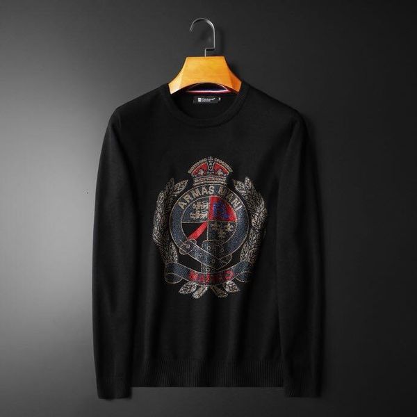 

men's sweaters fashion runway european design party style clothing diamond fashion knitted sweater bottoming shirt he6o, White;black