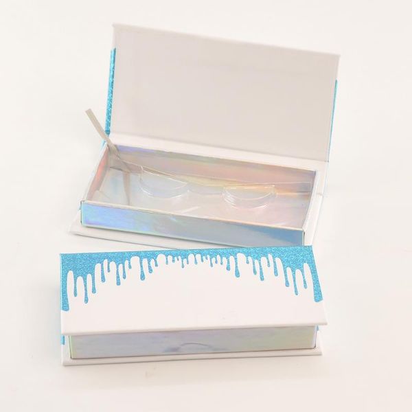 

false eyelashes 10/lot wholesale eyelash packaging box lash boxes package custom magnetic white blue 25mm mink lashes makeup case bulk vendo