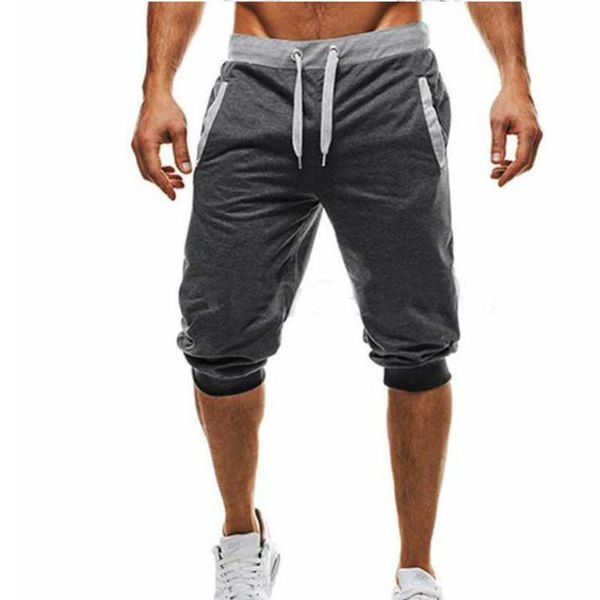 

men's shorts plusign mens slacks knee length drawstring harem bottom skinny sweatpants fashionable gym sport running streetpants m-3xl, White;black