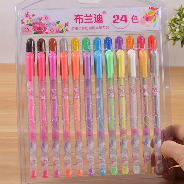 

gel pens diy hand account pen 10/24/36colors pen/highlight highlighters office school supplies po mark notes