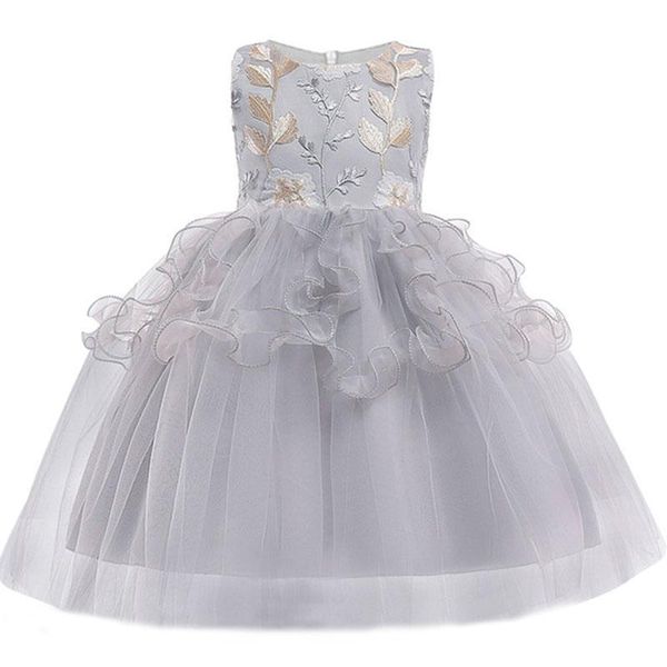 

girl's dresses elegant baby kids summer embroidery flower dress for girls children princess vestidos wedding party clothing bebes, Red;yellow