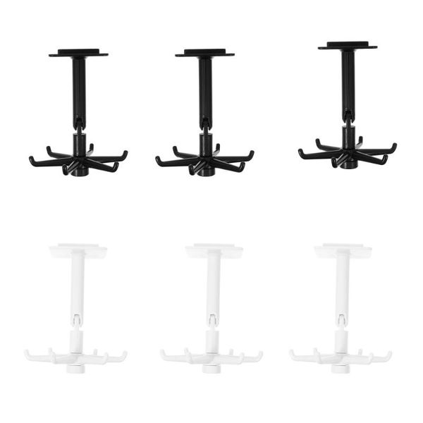 

hangers & racks 6pcs rotating hanging hooks sundries shelves drilling