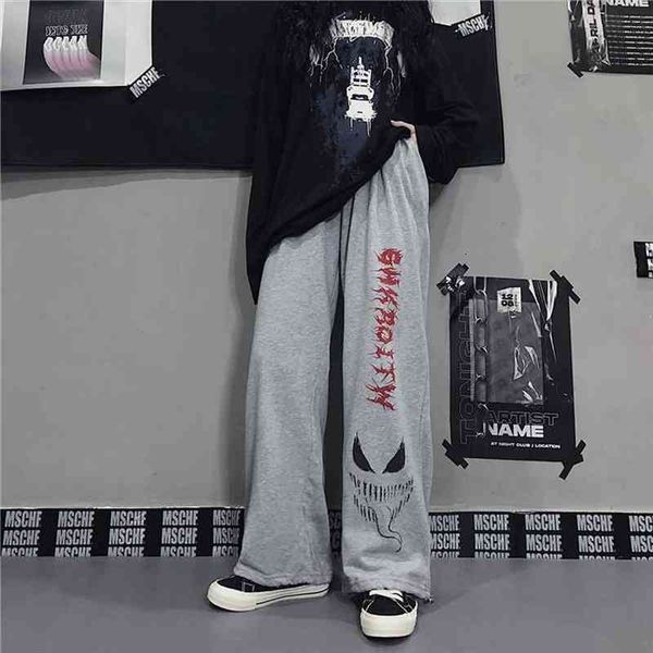 

black sweatpants y2k sweat oversized womens capri harajuku joggers high waisted trousers women baggy harem wide leg, Black;white