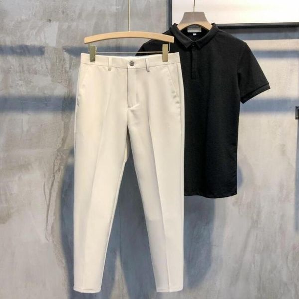 

men's suits & blazers 2021 spring autumn men suit pants casual office nine business for man social trousers pantalones hombre w2064, White;black