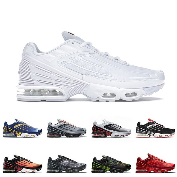 

wholeslae 2021 fashion triple white tn plus 3 running sports shoes all black radiant red obsidian tiger aqua volt mens women trainers sneake