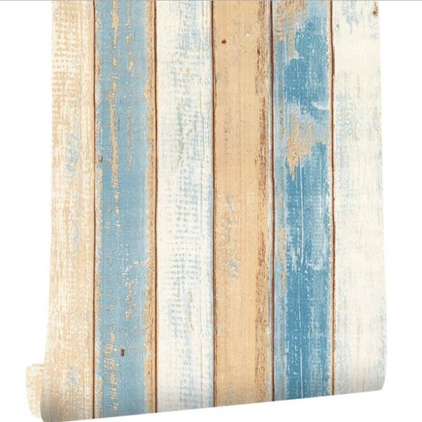 

wallpapers 2 pcs 6m 3d mediterranean wood grain paper self adhesive wallpaper furniture wall stickers