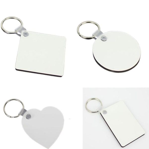 

keychains 4pcs sublimation blank keychain diy mdf double-side printed heat transfer for graduation gift, Silver