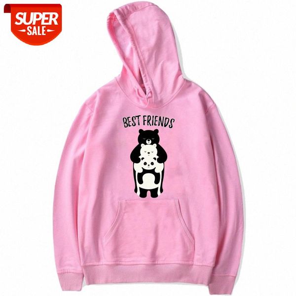 

sweatshirt cute printed loose men's and women's hooded sweater #te5k, Black