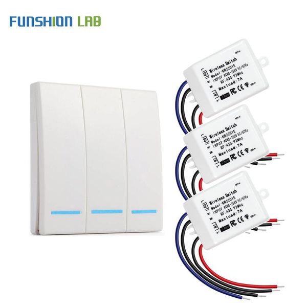 

remote controlers 433mhz rf wireless control switch ac 110v 220v corridor room home wall panel lamp light led bulb switches