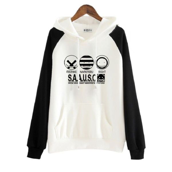 

men's hoodies & sweatshirts assassination classroom pullover hoodie coat jacket sweatshirt korosensei student cartoon, Black