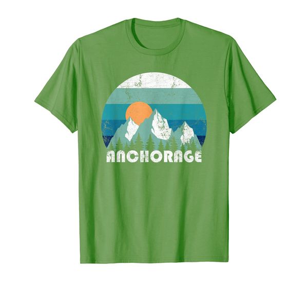 

anchorage alaska state retro vintage t-shirt, White;black