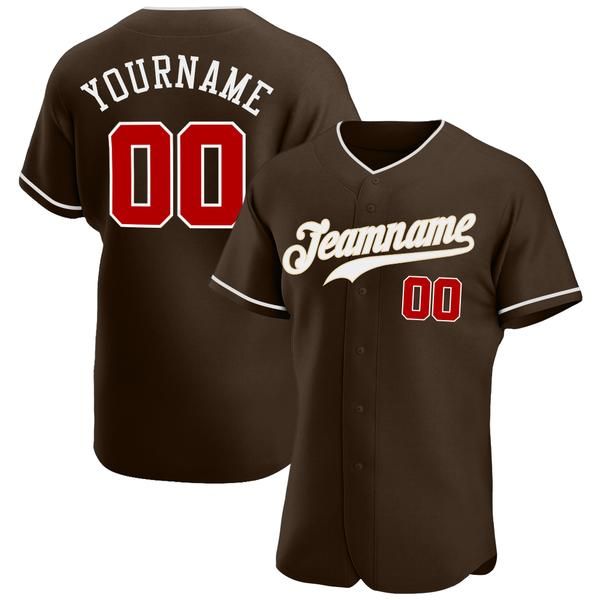 

custom brown red-white authentic baseball jersey, Blue;black