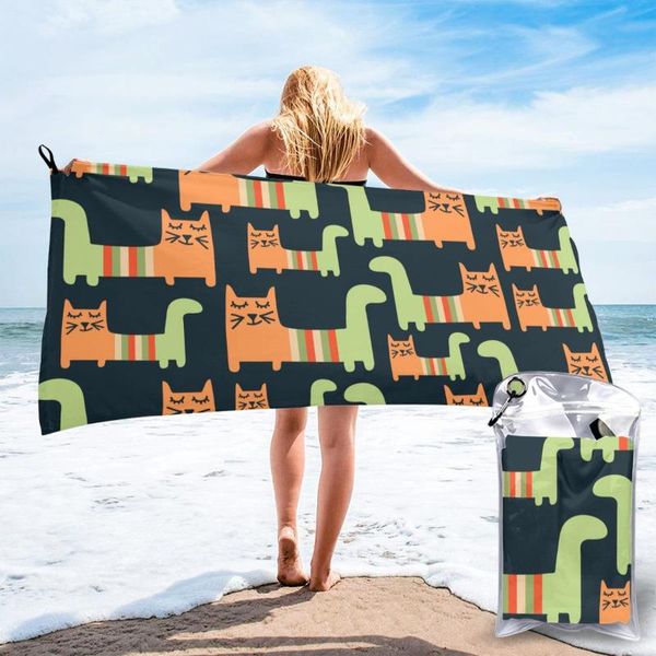 

bath towel cats.j quick dry large thin absorbent soft for home travel camping swimming beach sport