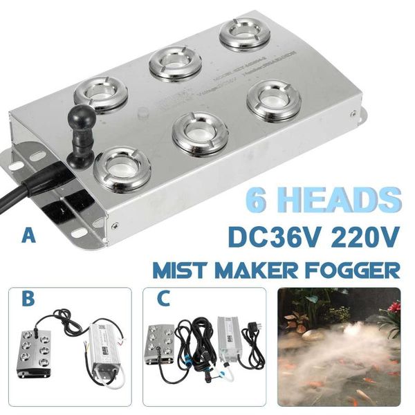 

humidifiers dc 36v ultrasonic atomizer industrial 6 head humidifier fog machine 3kg/h mist maker fogger for mushroom