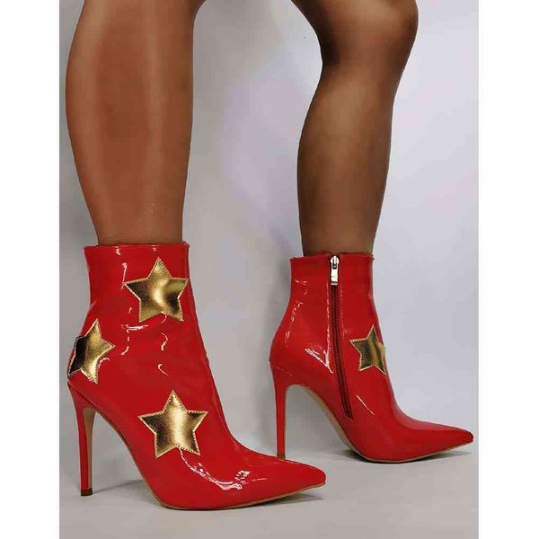 

boots ins female pointed toe zipper ankle high heels christmas boots women designer luxury autumn shoes woman, Black