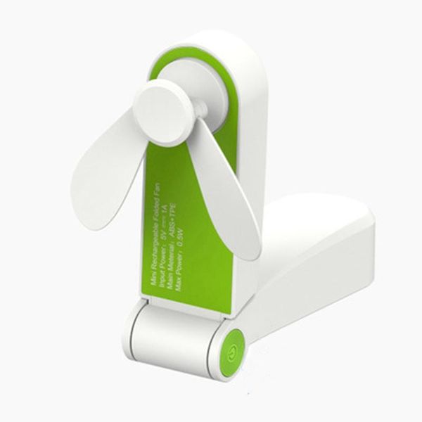 

electric fans handheld mini fan portable folding pocket usb rechargeable or battery operated desk green