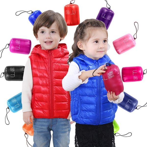 

90% down autumn winter child waistcoat girls boys down vest baby girl sleeveless kids hooded jacket outwear infant baby clothes, Camo